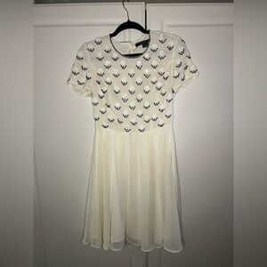 French Connection Beaded Fit and Flare Dress